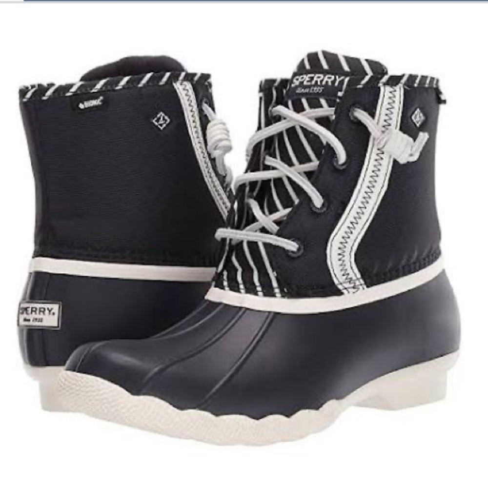 SPERRY TOPSIDER SALTWATER BIONIC DUCK BOOT NAVY - Picture 2 of 5